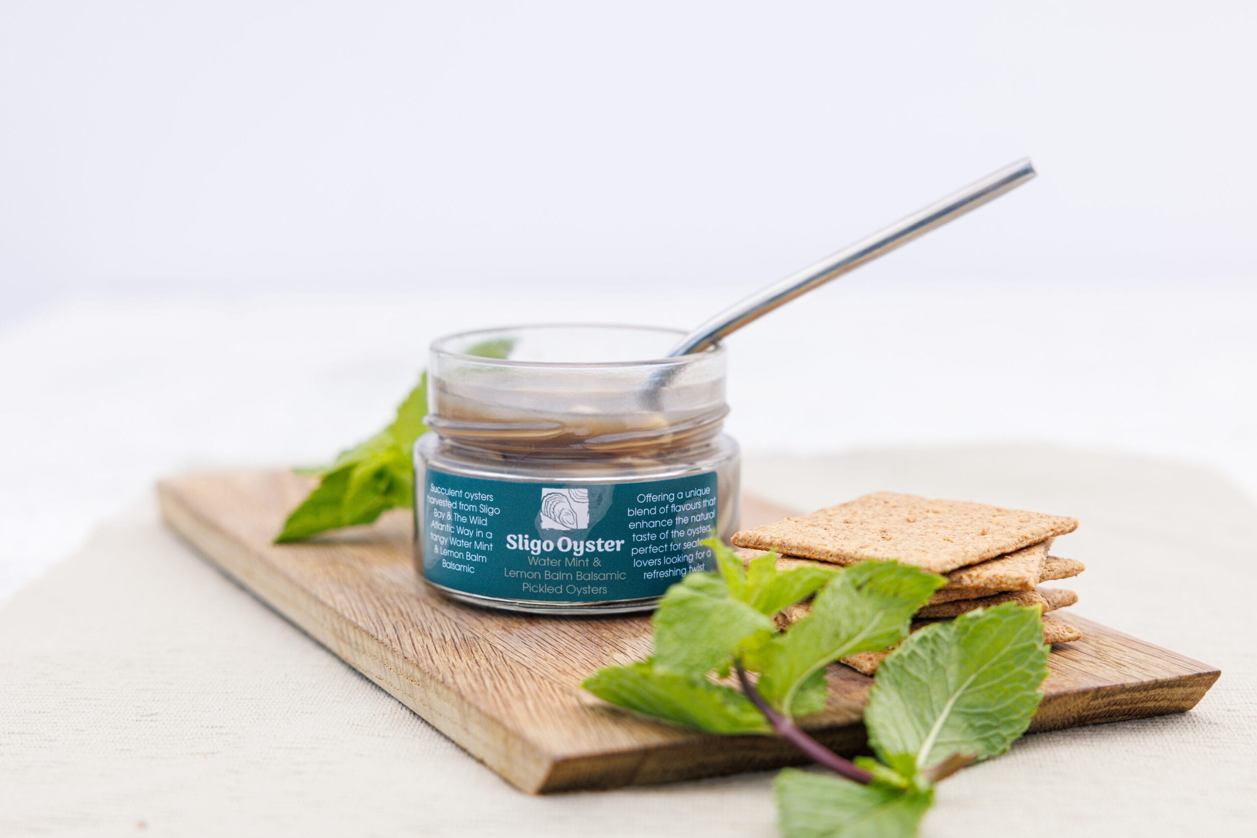 Sligo Oyster Water Mint & Lemon Balm Oysters with Crackers
